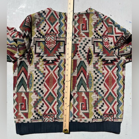 Women's Paramita Jacket Multicolor Aztec L Full Zip BOHO Far East Hippie Fairy - Picture 15 of 16